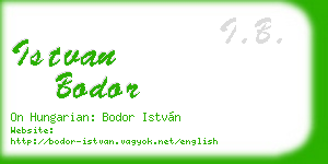 istvan bodor business card